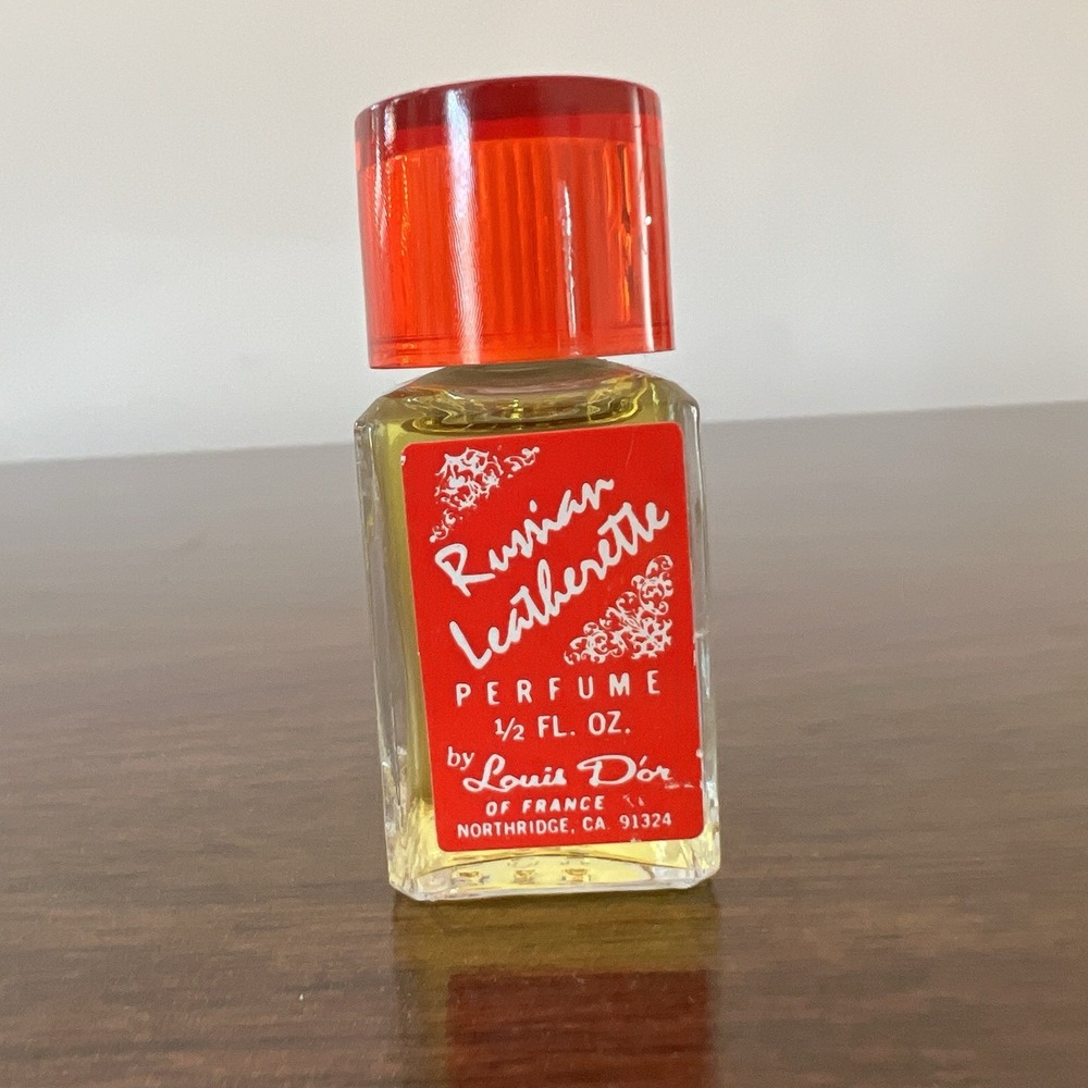 Vintage Louis D’or Russian Leatherette Perfume 1/2 oz France Rare Scent Bottle